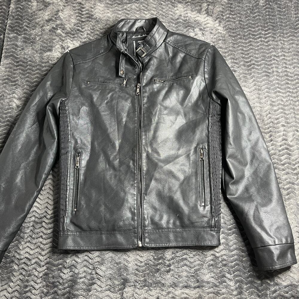 Fried Denim Women's Stretch and Comfort Black Faux Leather Jacket Size L